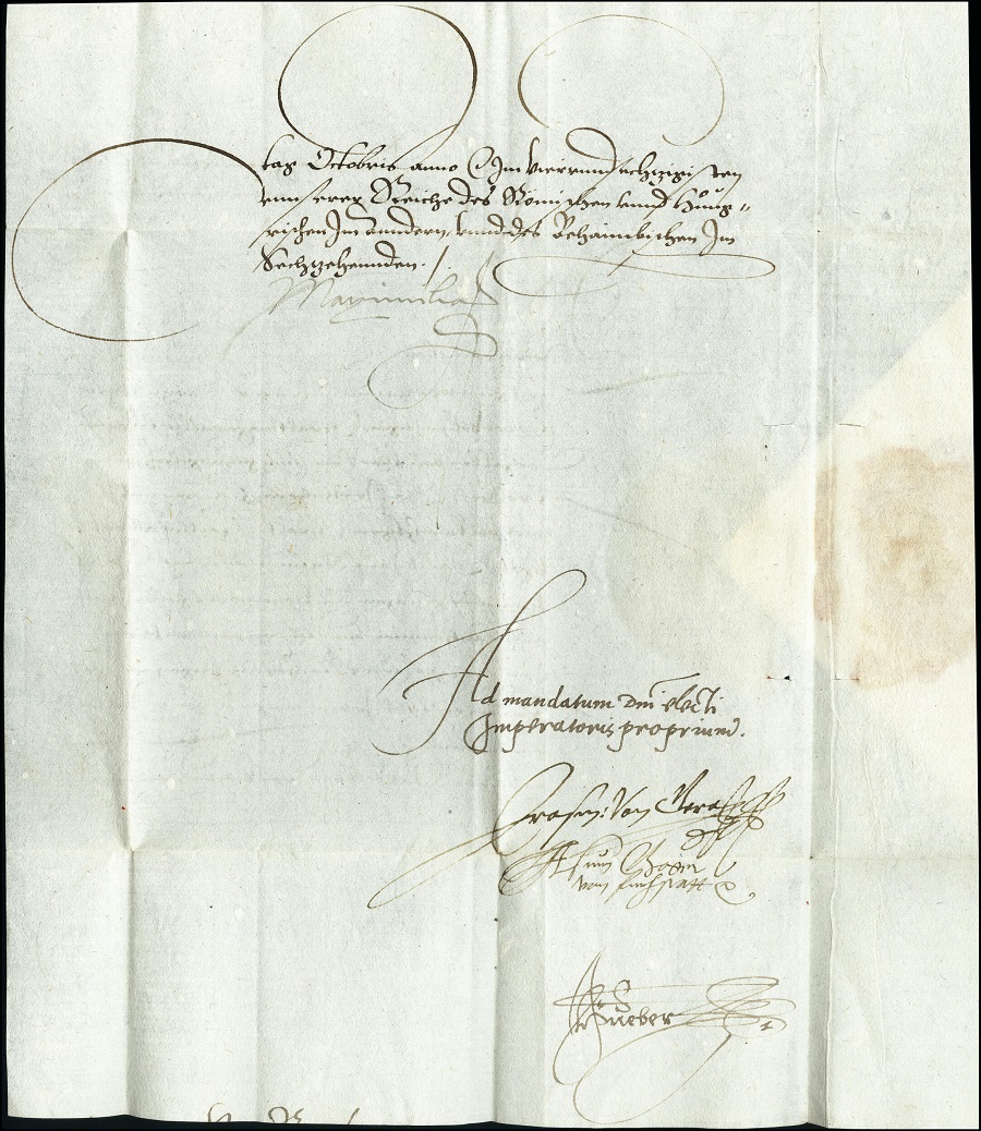 https://www.briefmarken-stari.at/bilder/1564 Kaiser Maximilian II Brief nach Retz HK 1209 Bild 3